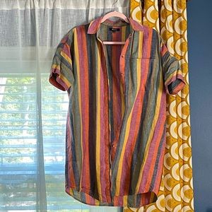 Madewell Multi-Colored Cotton Button Down Dress